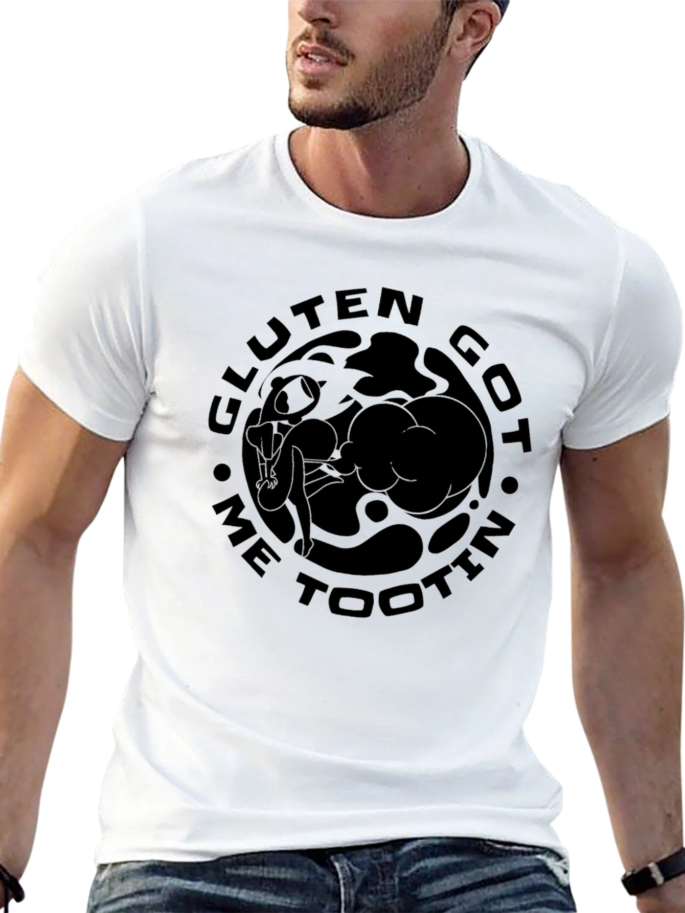 Gluten Got Me Tootin Black T-Shirt