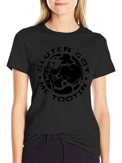 Gluten Got Me Tootin Black T-Shirt