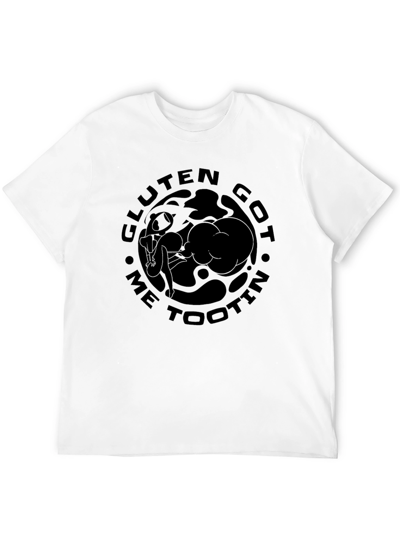 Gluten Got Me Tootin Black T-Shirt