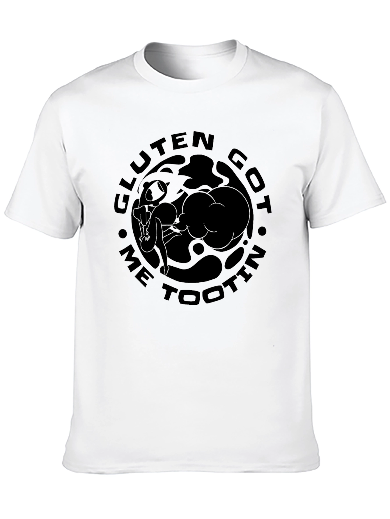 Gluten Got Me Tootin Black T-Shirt