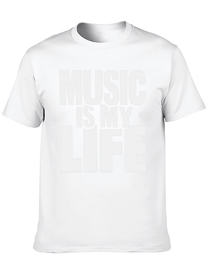Music is My Life Graphic T-Shirt - Black