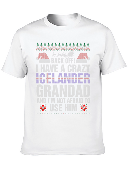 Crazy Icelander Grandad Christmas T-Shirt