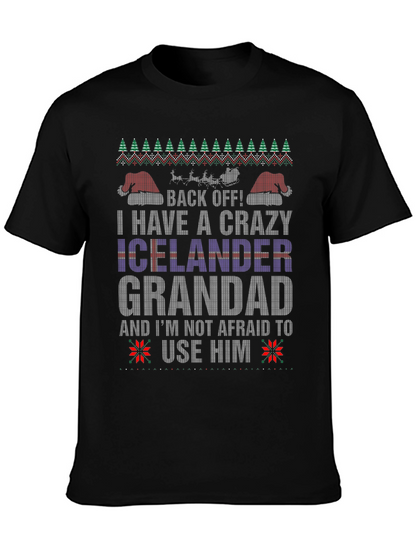 Crazy Icelander Grandad Christmas T-Shirt