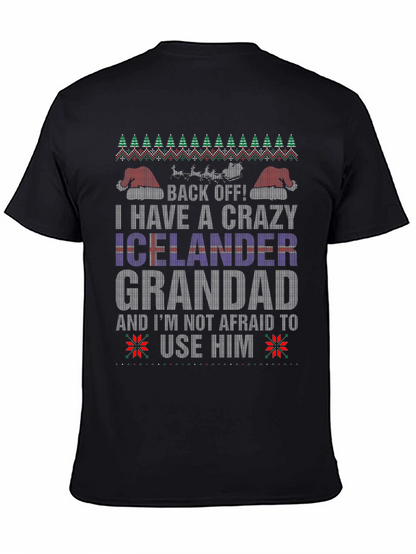 Crazy Icelander Grandad Christmas T-Shirt