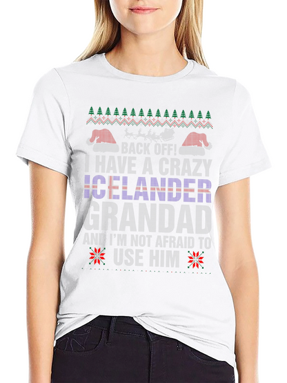 Crazy Icelander Grandad Christmas T-Shirt