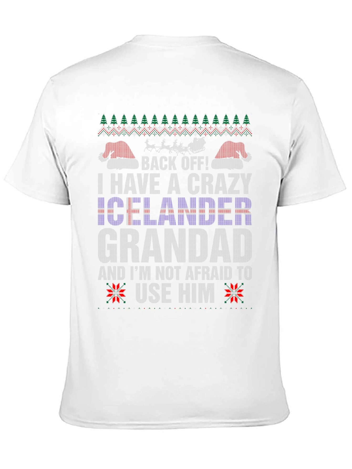 Crazy Icelander Grandad Christmas T-Shirt