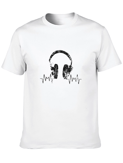Headphones Graphic Tee - Music Lover Shirt