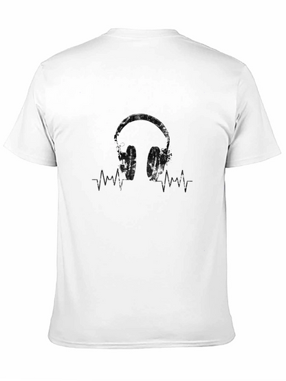 Headphones Graphic Tee - Music Lover Shirt