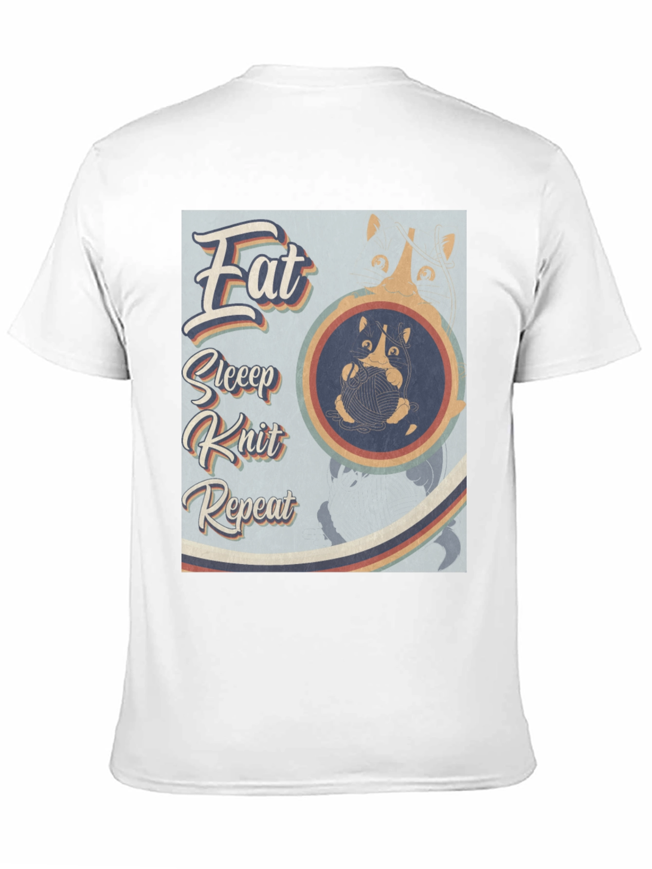 Eat Sleep Knit Repeat T-Shirt - Cat Lover Tee
