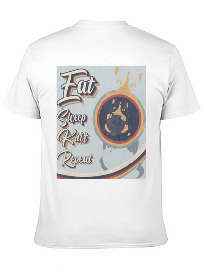Eat Sleep Knit Repeat T-Shirt - Cat Lover Tee