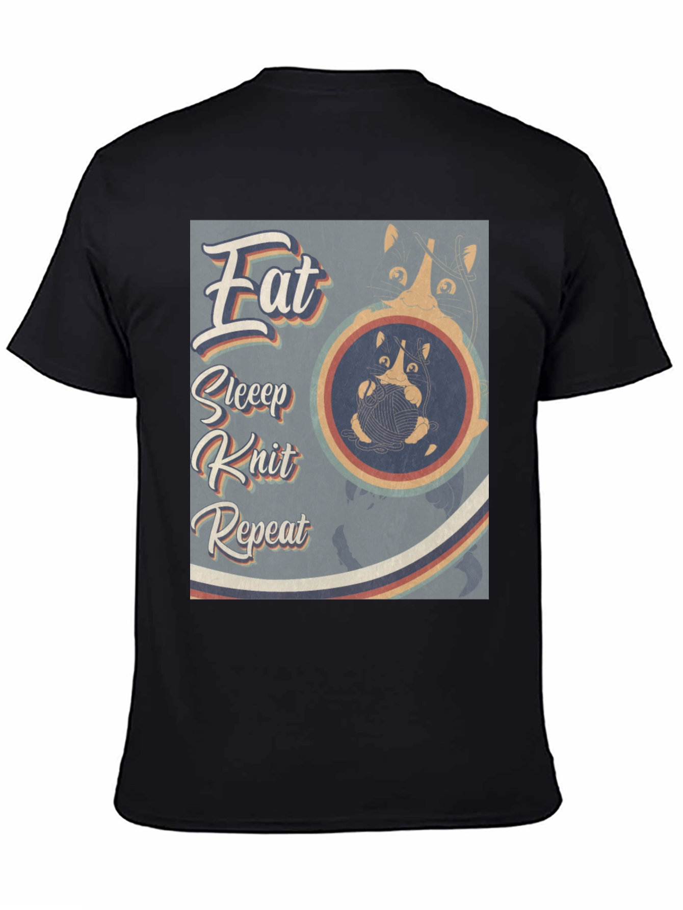 Eat Sleep Knit Repeat T-Shirt - Cat Lover Tee
