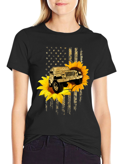 Sunflower Jeep Graphic T-Shirt