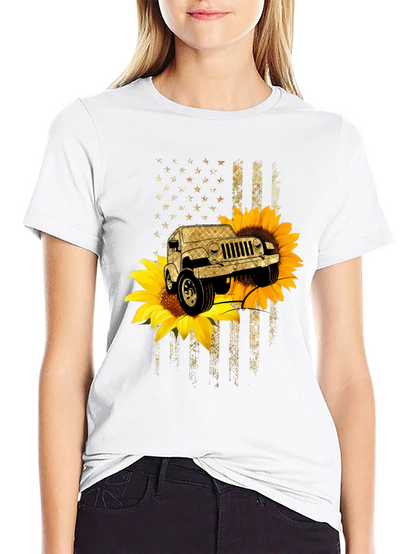 Sunflower Jeep Graphic T-Shirt