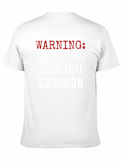 Warning: Common Sense T-Shirt - Funny Sarcastic Tee