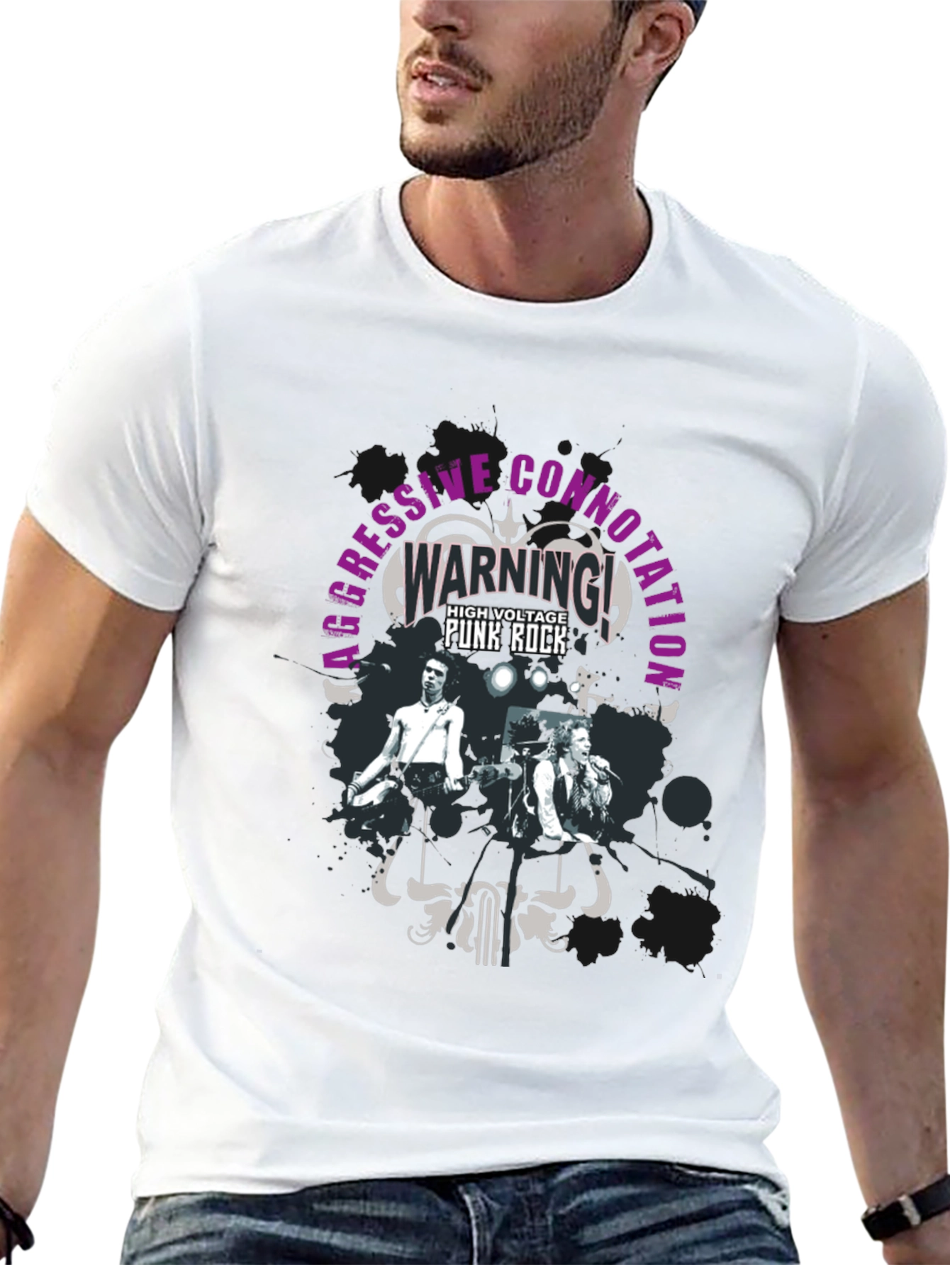Aggressive Connotation Punk Rock Graphic Tee