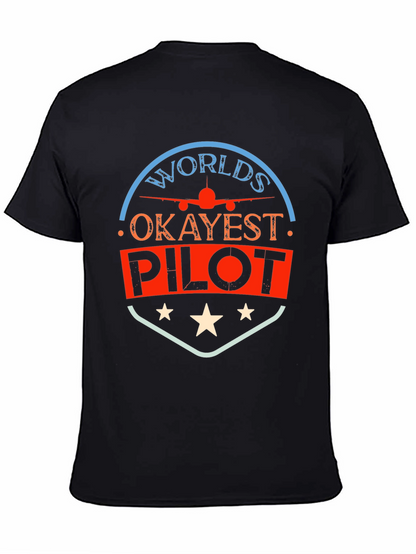 Worlds Okayest Pilot T-Shirt - Funny Aviation Tee