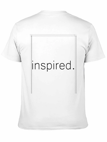 Inspired Graphic Tee - Black Cotton Blend Casual T-Shirt