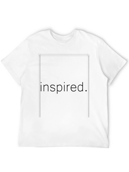 Inspired Graphic Tee - Black Cotton Blend Casual T-Shirt