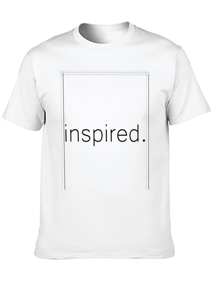 Inspired Graphic Tee - Black Cotton Blend Casual T-Shirt