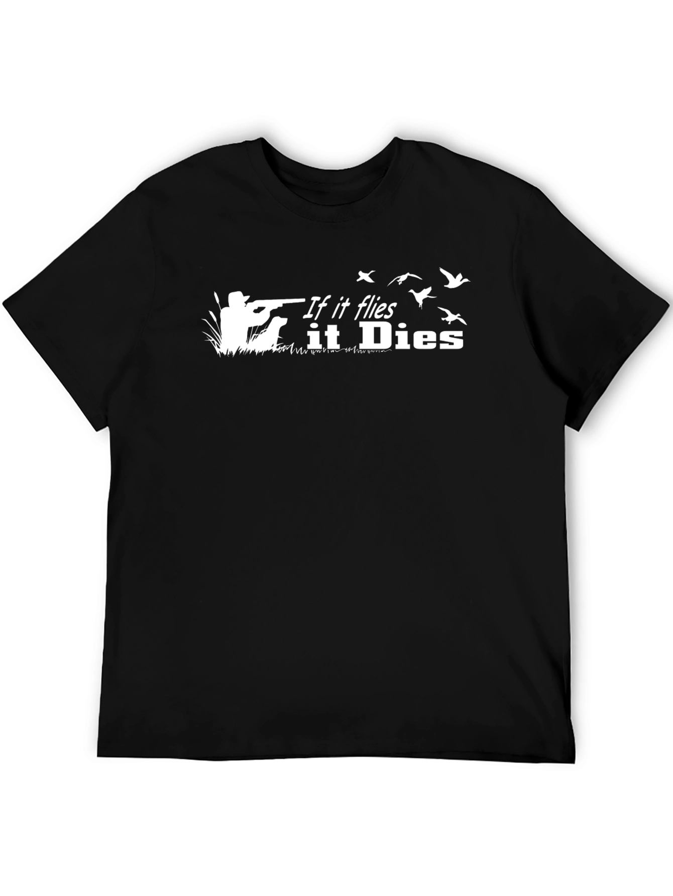 If It Flies It Dies Black Graphic T-Shirt