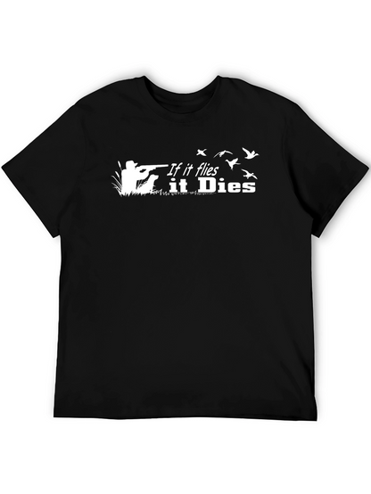If It Flies It Dies Black Graphic T-Shirt