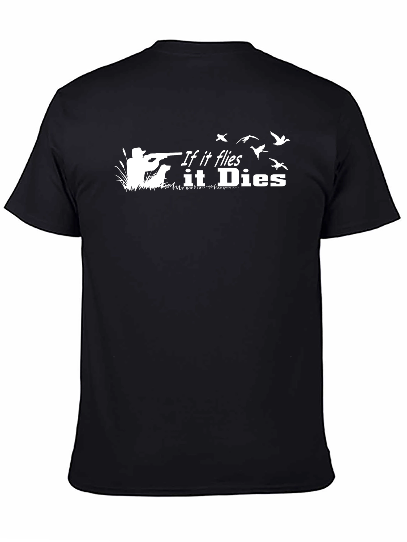 If It Flies It Dies Black Graphic T-Shirt