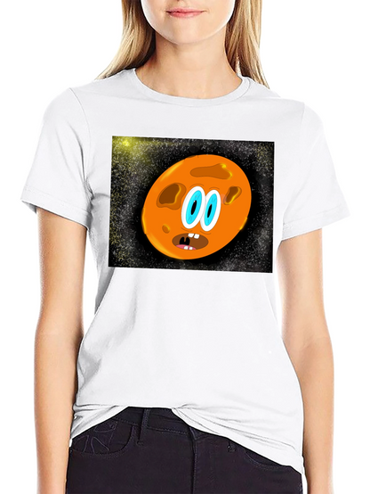 Cartoon Planet Graphic T-Shirt - Black