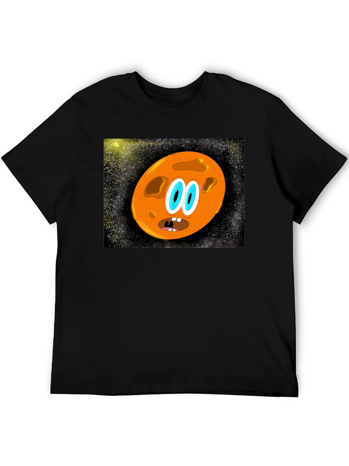 Cartoon Planet Graphic T-Shirt - Black