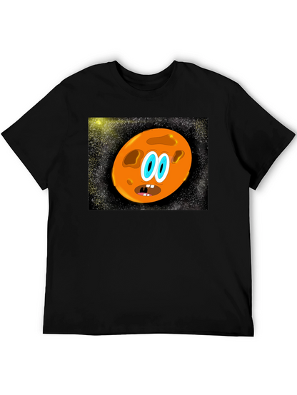 Cartoon Planet Graphic T-Shirt - Black