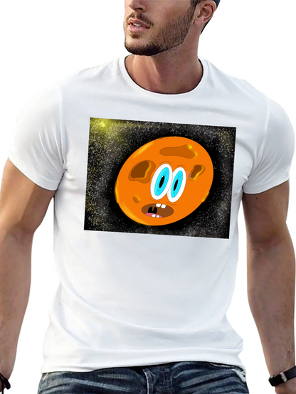 Cartoon Planet Graphic T-Shirt - Black