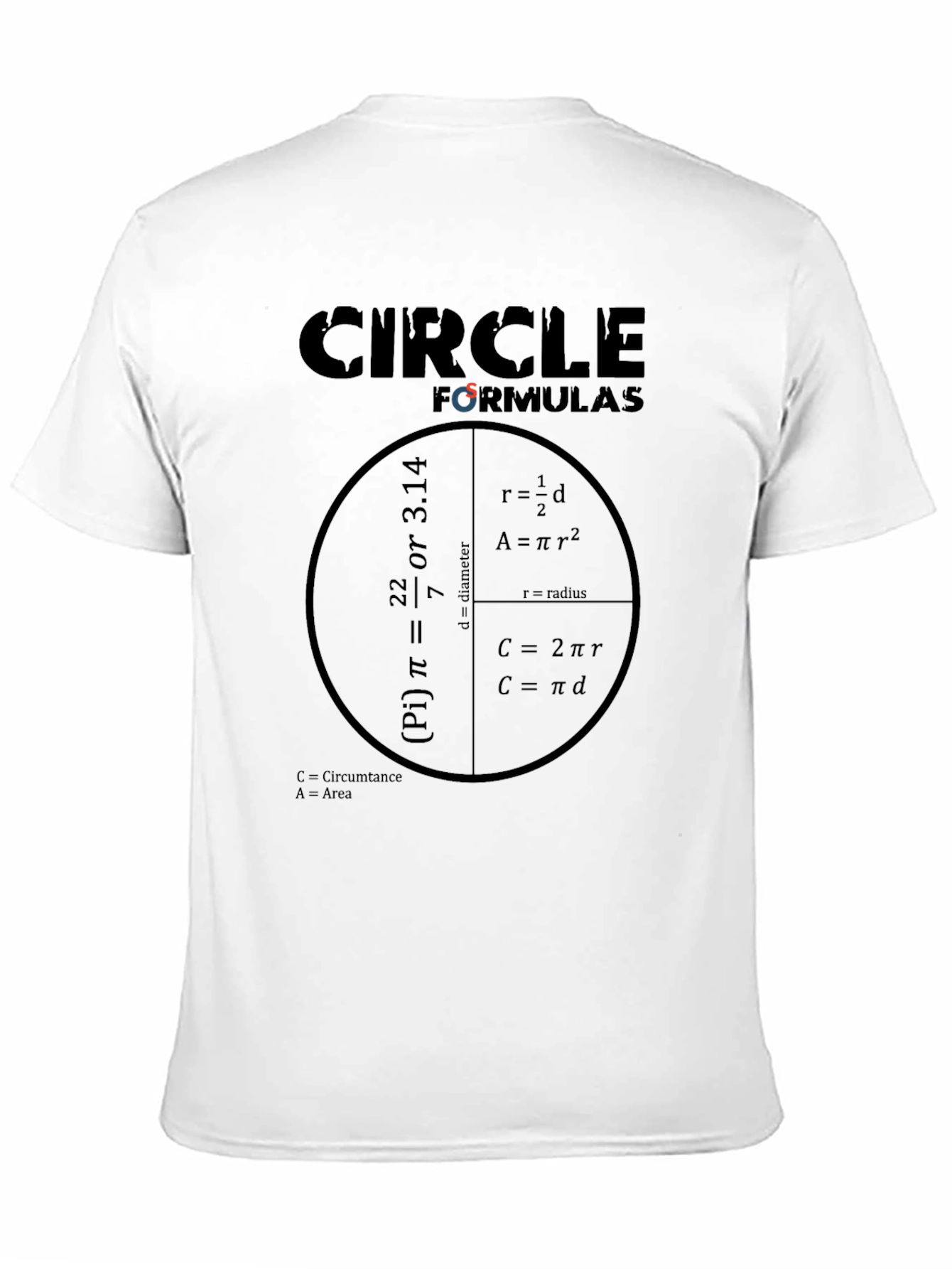Circle Formulas T-Shirt - Math Equations Tee