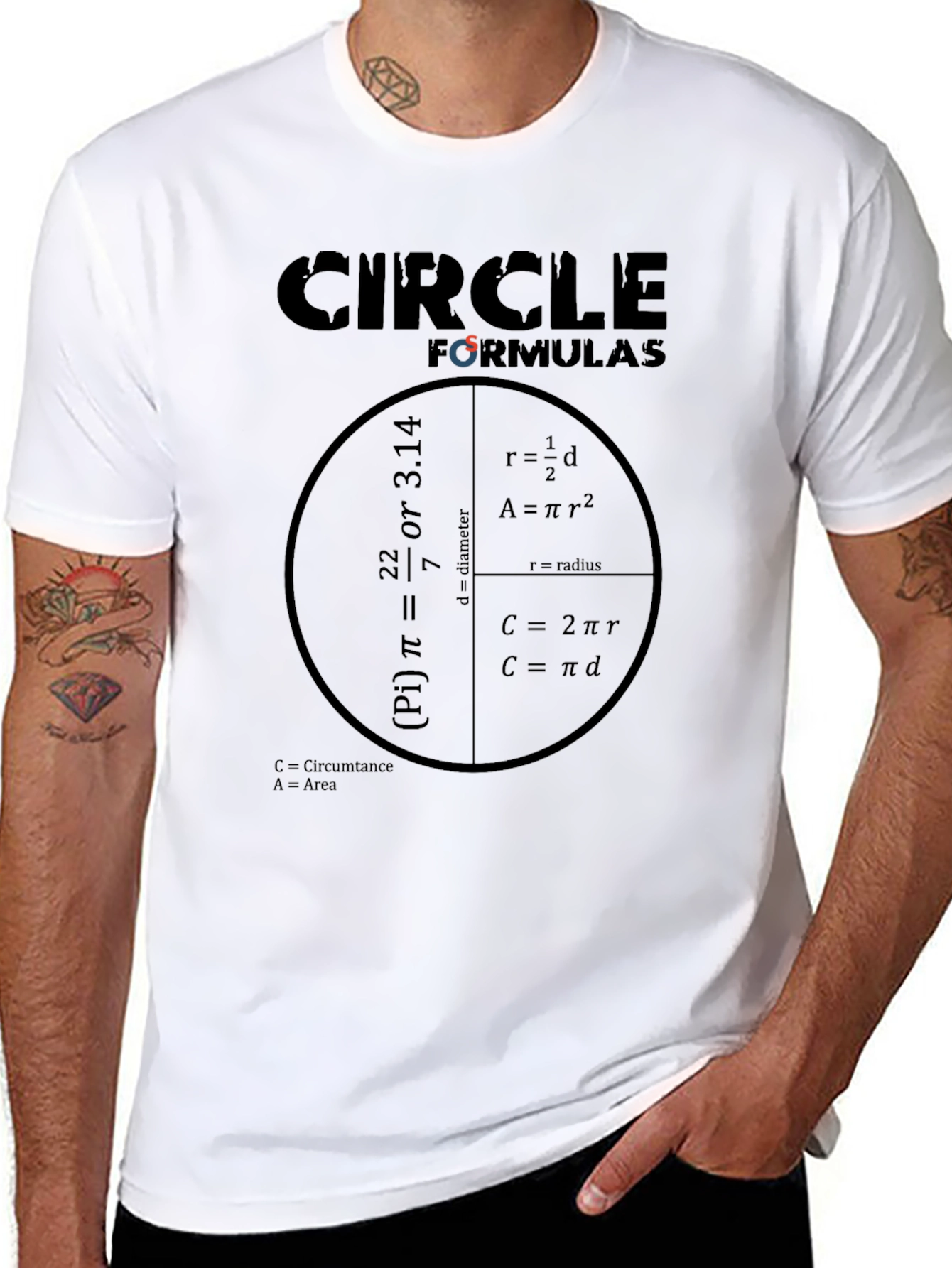 Circle Formulas T-Shirt - Math Equations Tee