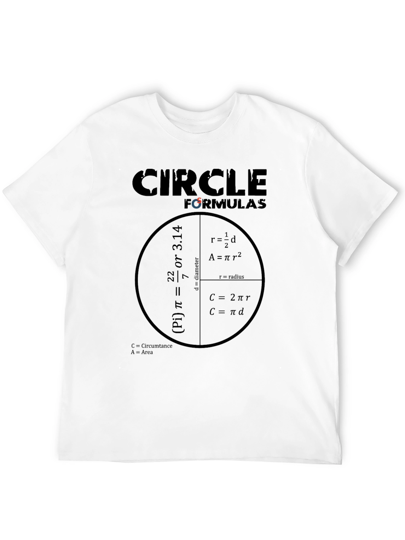 Circle Formulas T-Shirt - Math Equations Tee
