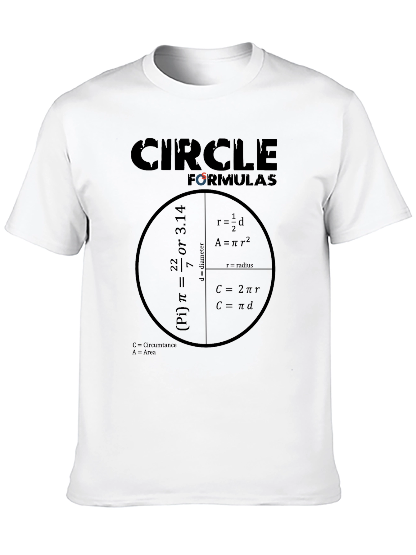 Circle Formulas T-Shirt - Math Equations Tee