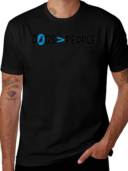Dogs are Better T-Shirt: Black Cotton Casual Tee
