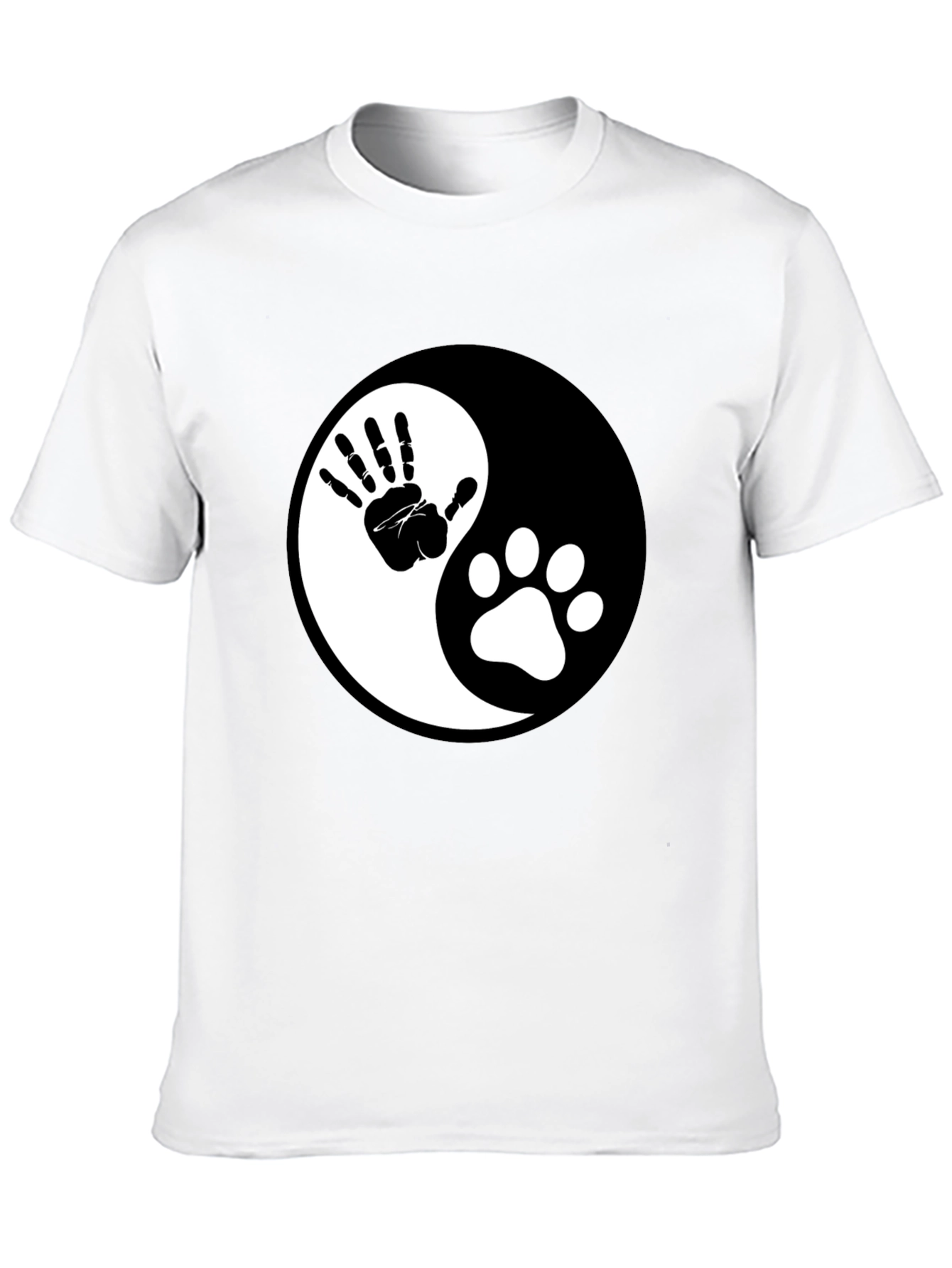 Yin Yang Hand & Paw Print Graphic Tee