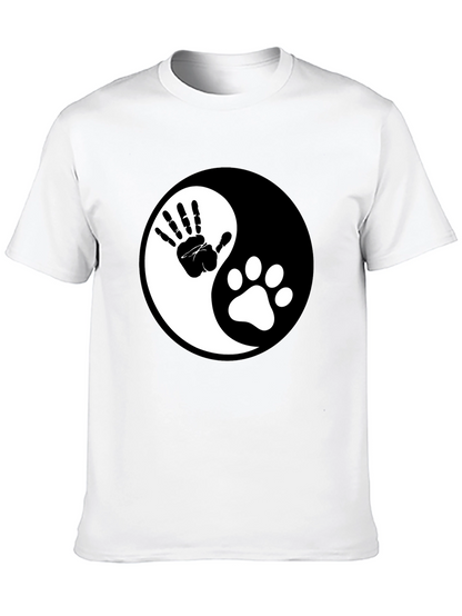 Yin Yang Hand & Paw Print Graphic Tee