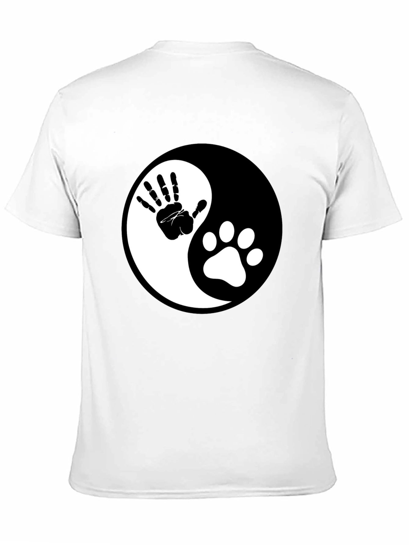 Yin Yang Hand & Paw Print Graphic Tee