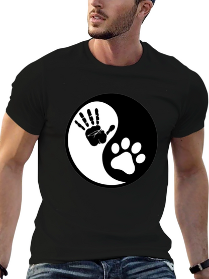 Yin Yang Hand & Paw Print Graphic Tee