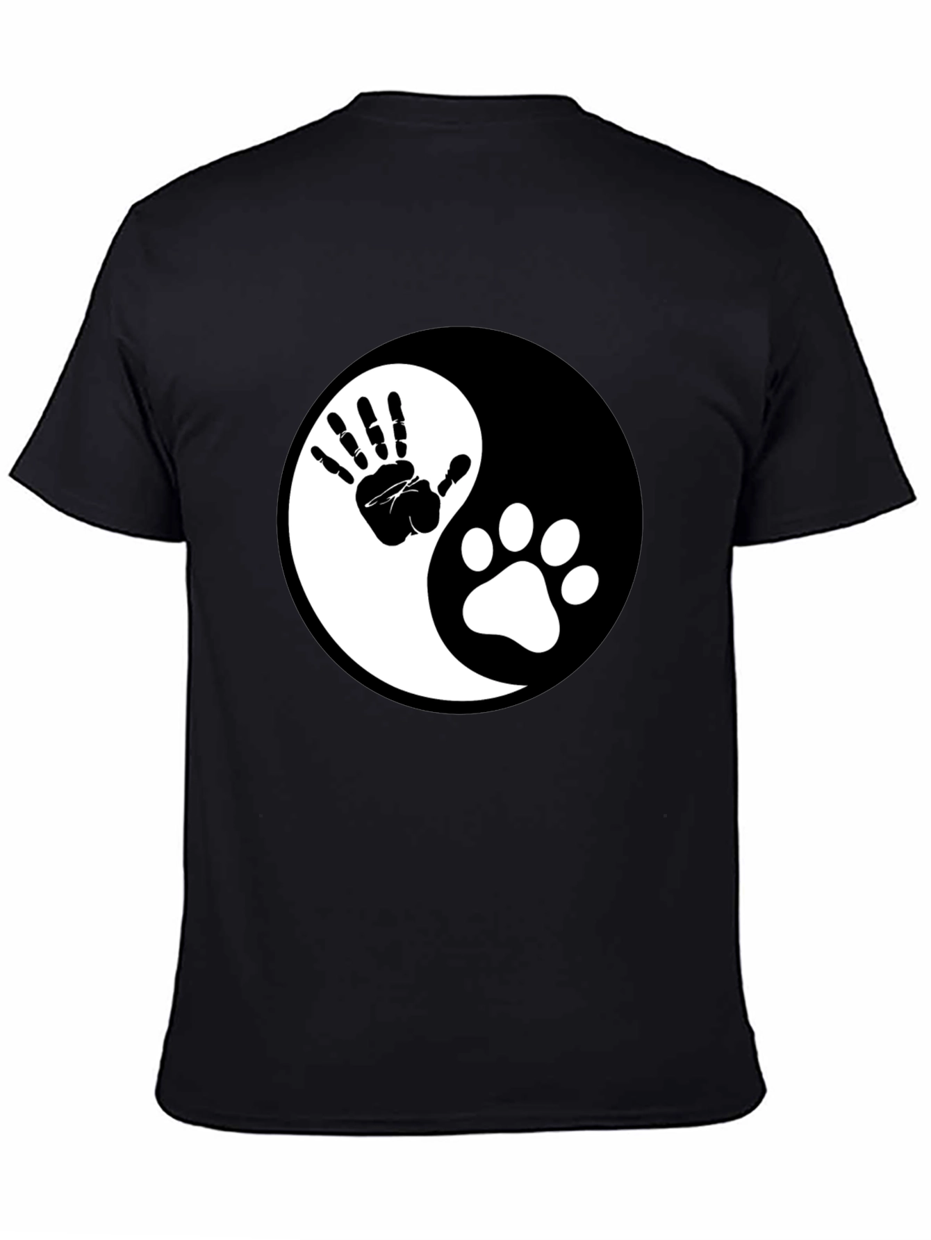 Yin Yang Hand & Paw Print Graphic Tee