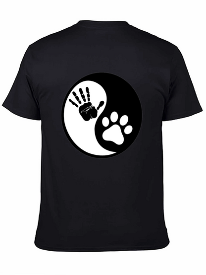 Yin Yang Hand & Paw Print Graphic Tee
