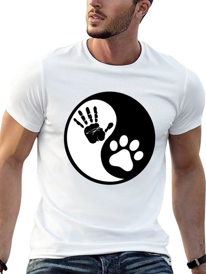 Yin Yang Hand & Paw Print Graphic Tee