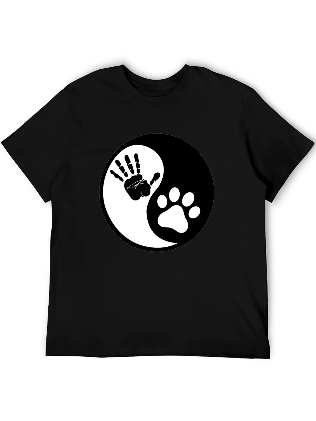 Yin Yang Hand & Paw Print Graphic Tee