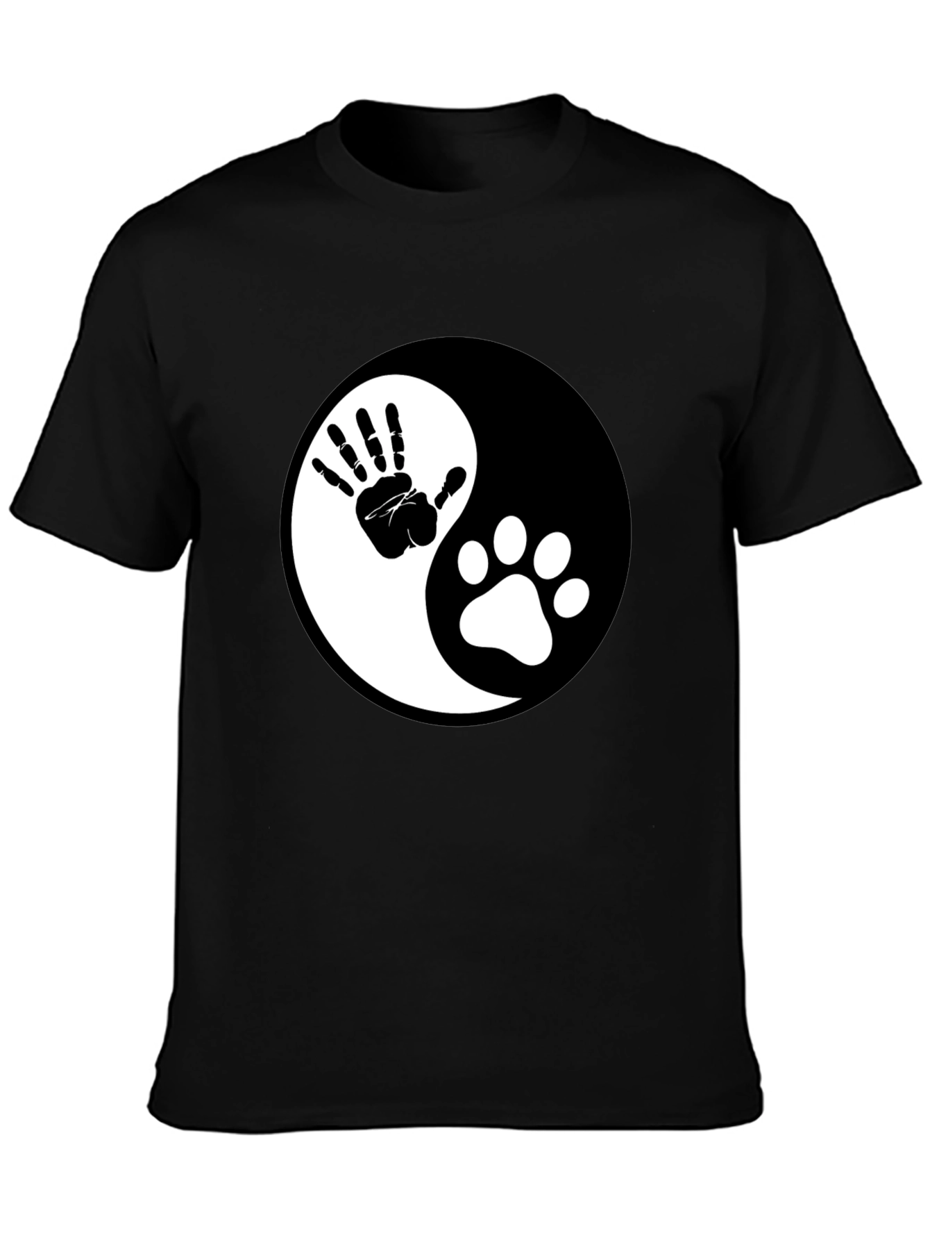 Yin Yang Hand & Paw Print Graphic Tee
