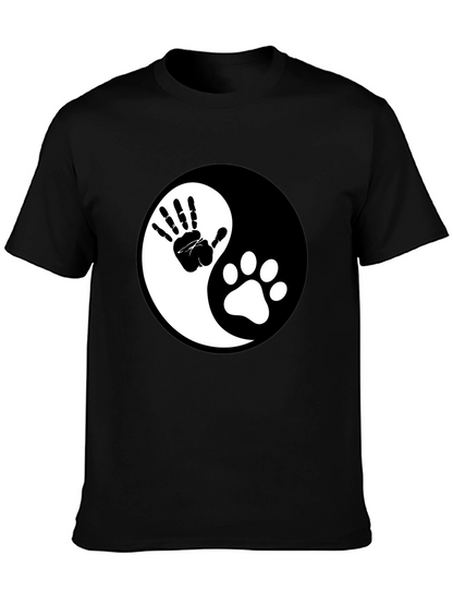 Yin Yang Hand & Paw Print Graphic Tee