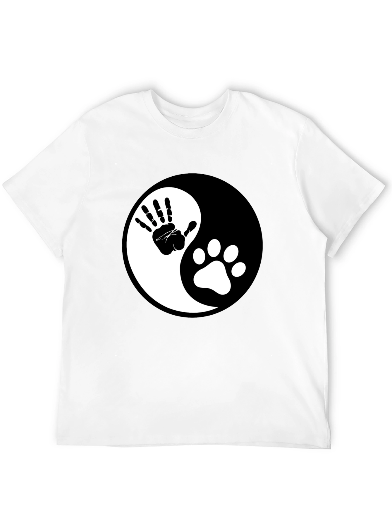Yin Yang Hand & Paw Print Graphic Tee