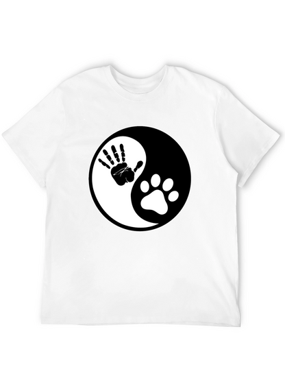 Yin Yang Hand & Paw Print Graphic Tee