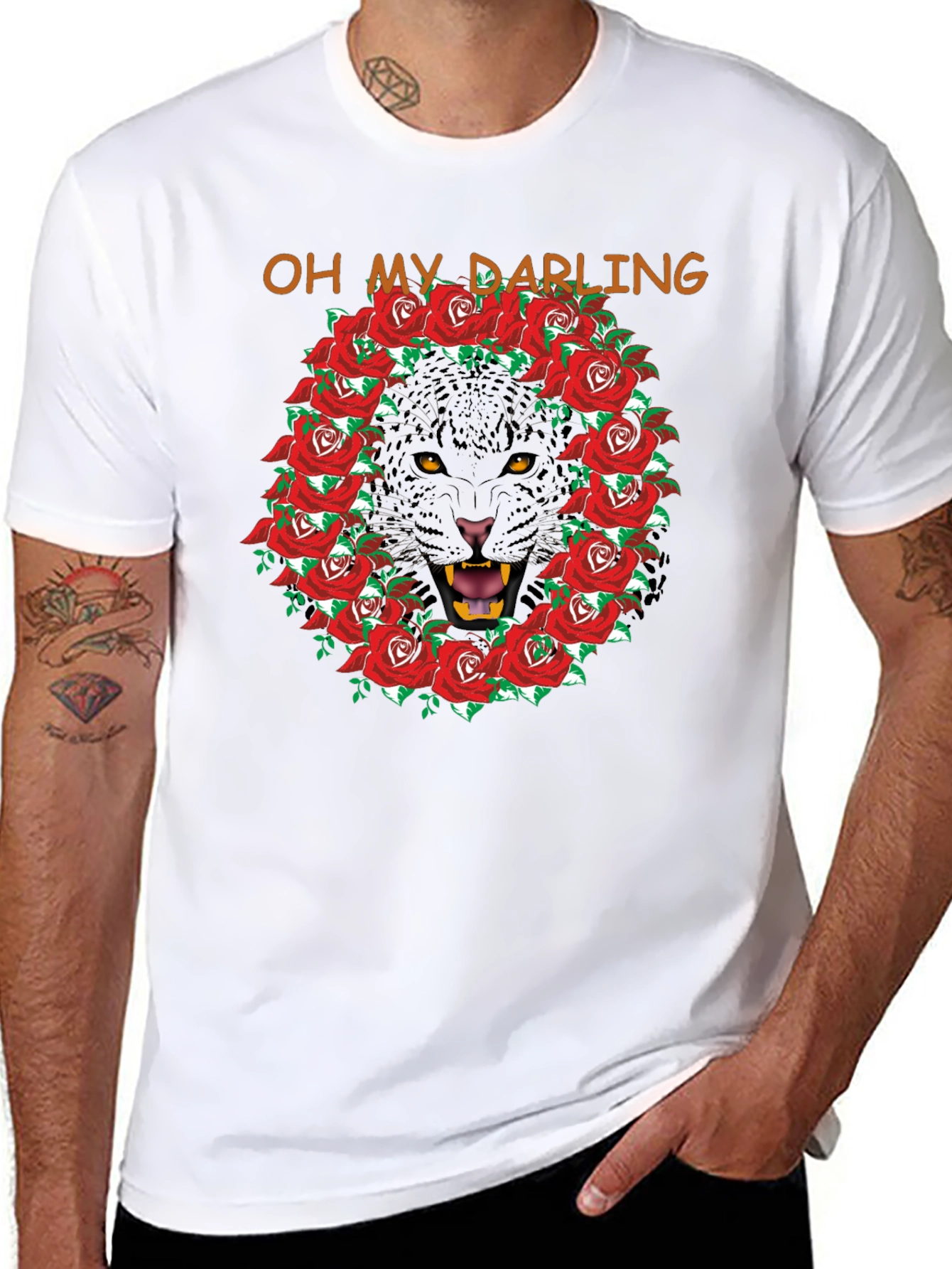 Oh My Darling Panther Rose Wreath T-Shirt