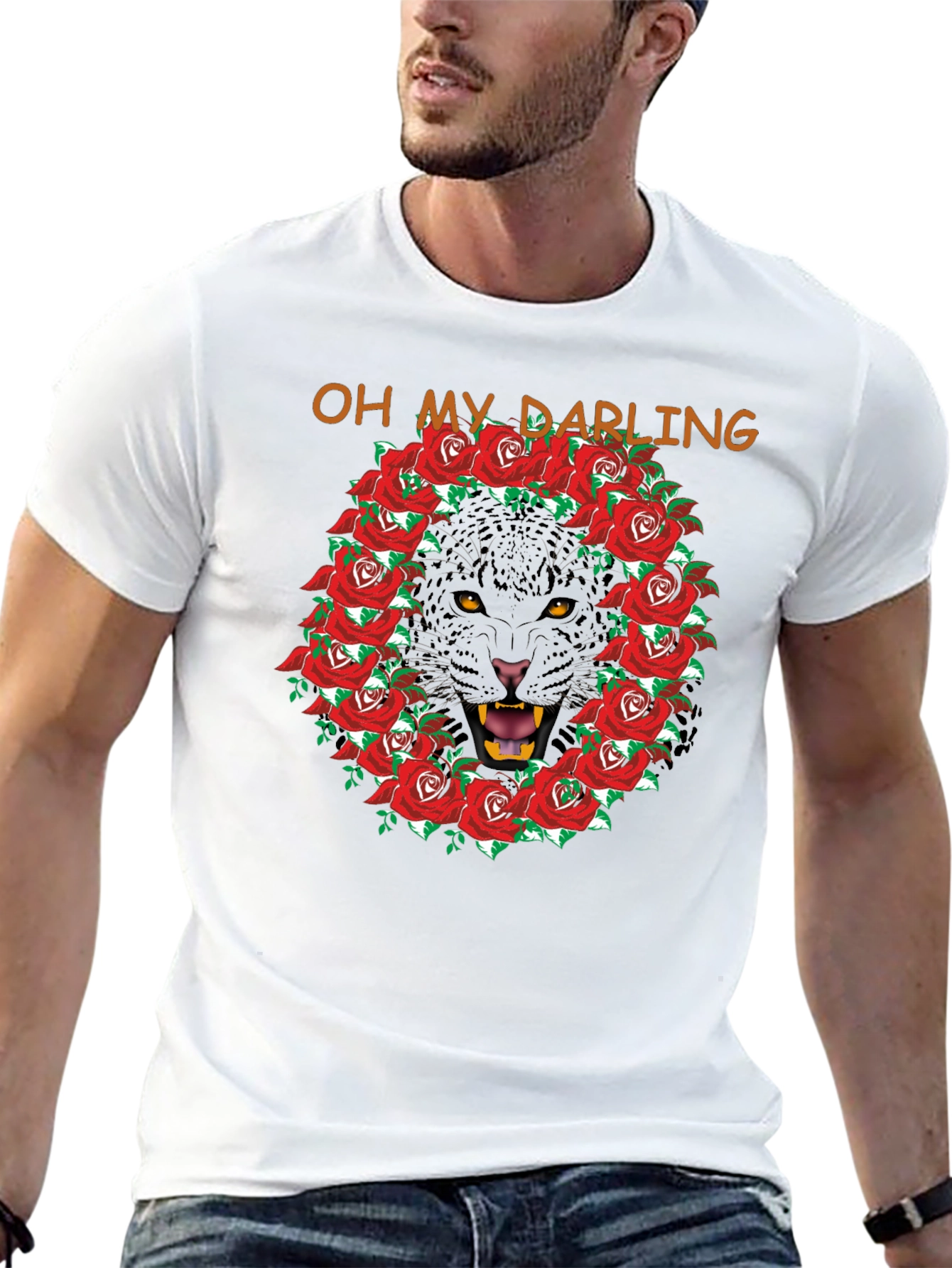 Oh My Darling Panther Rose Wreath T-Shirt