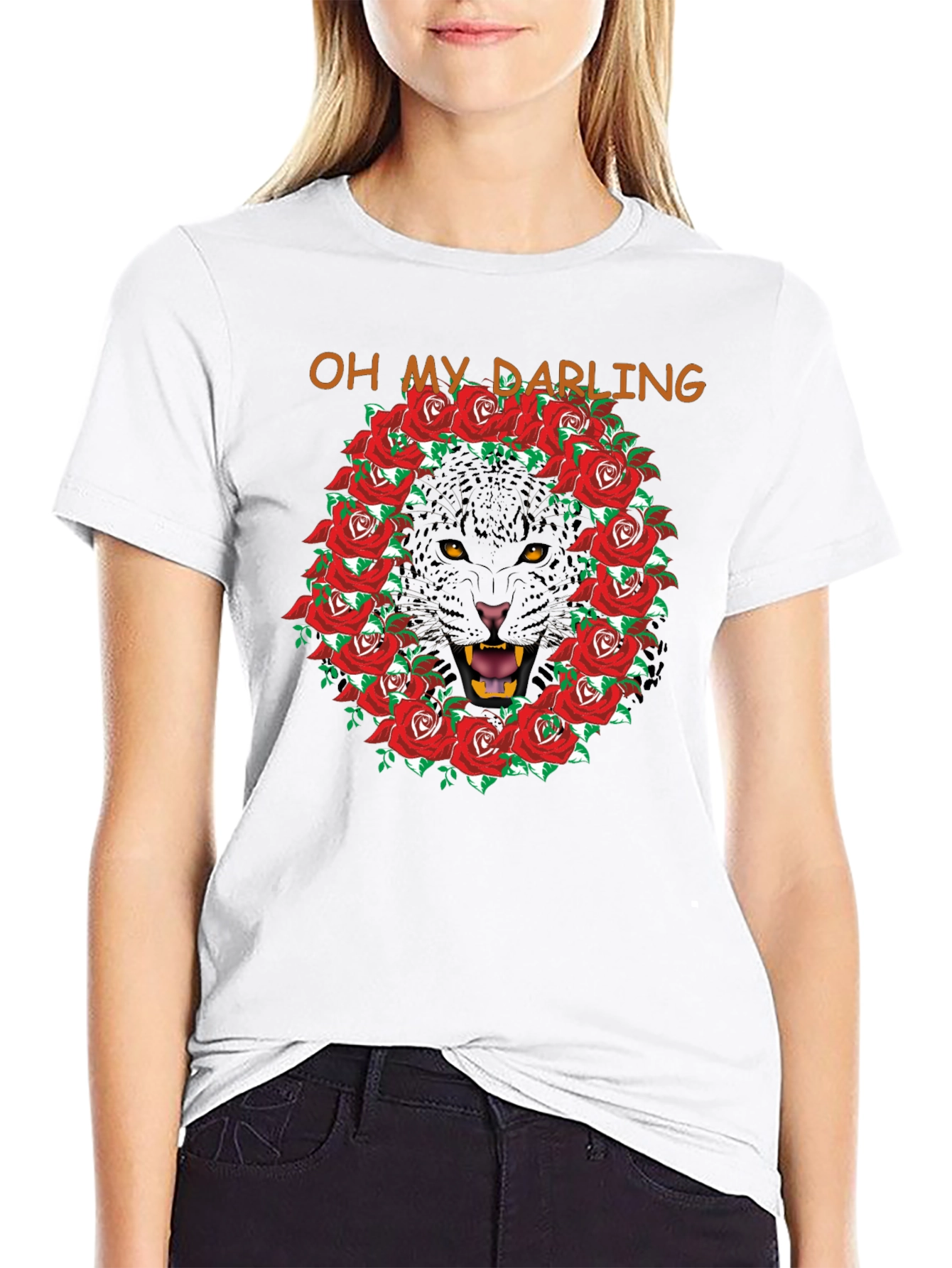 Oh My Darling Panther Rose Wreath T-Shirt